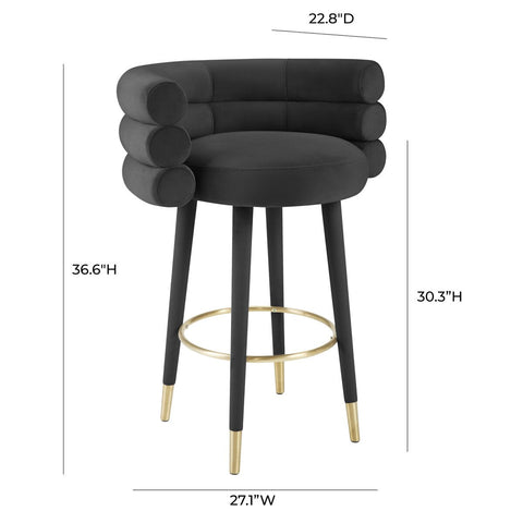 Betty Black Velvet Barstool Model: TOV-D68226
