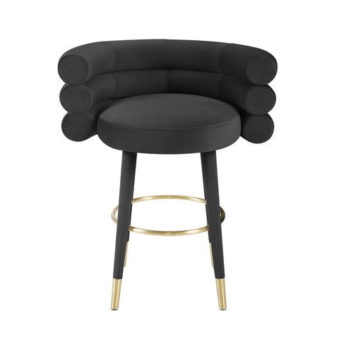 Betty Black Velvet Counter Stool Model: TOV-D68227