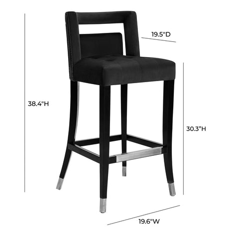 Hart Black Velvet Bar Stool Model: TOV-D68245