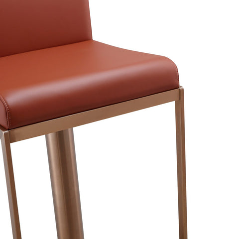 Sentinel Saddle Brown and Rose Gold Adjustable Stool Model: TOV-D68295