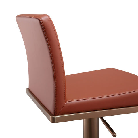 Sentinel Saddle Brown and Rose Gold Adjustable Stool Model: TOV-D68295