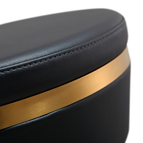 Astro Black Performance Vegan Leather and Gold Adjustable Stool Model: TOV-D68297
