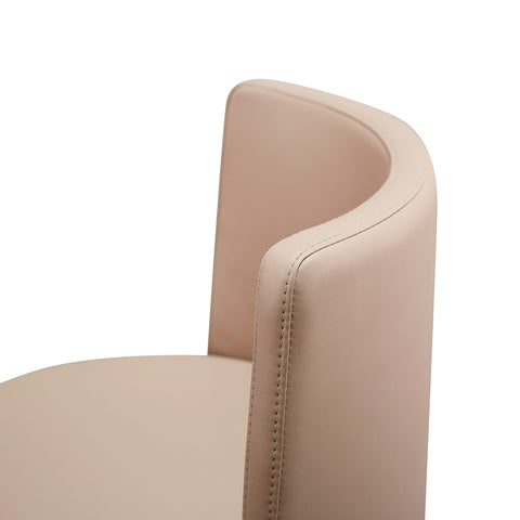 Loosha Cafe Au Lait Performance Vegan Leather and Rose Gold Adjustable Stool Model: TOV-D68299