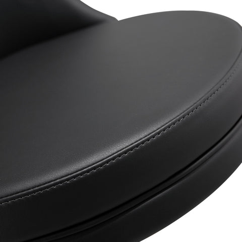 Reagan Black Performance Vegan Leather and Silver Adjustable Stool Model: TOV-D68301