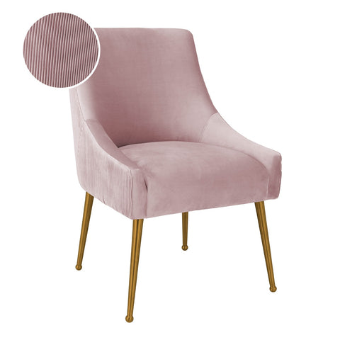 Beatrix Pleated Mauve Velvet Side Chair Model: TOV-D68313