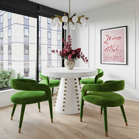 Janice White Lacquer 44" Round Dinette Table Model: TOV-D68314
