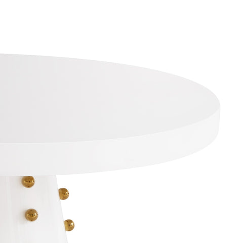 Janice White Lacquer 44" Round Dinette Table Model: TOV-D68314
