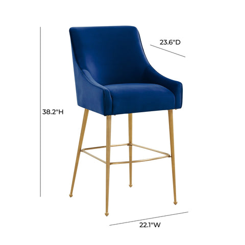 Beatrix Navy Velvet Counter Stool Model: TOV-D68342