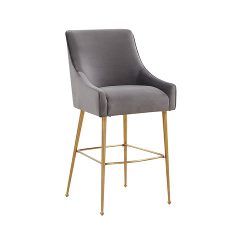 Beatrix Dark Grey Velvet Bar Stool Model: TOV-D68346