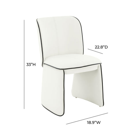 Kinsley Cream Performance Vegan Leather Dining Chair Model: TOV-D68425