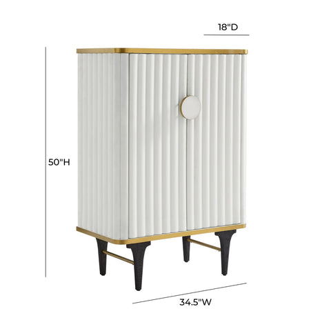 Cordoba Cream Velvet Bar Cabinet Model: TOV-D68440
