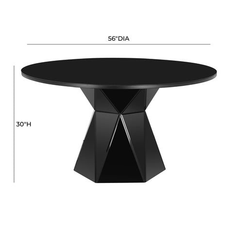 Iris Black Glass Dining Table Model: TOV-D68458