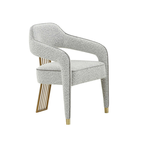Corralis Speckled Grey Performance Boucle Dining Chair Model: TOV-D68474