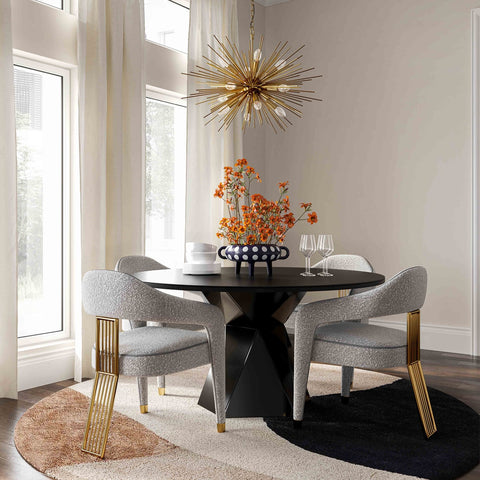 Corralis Speckled Grey Performance Boucle Dining Chair Model: TOV-D68474