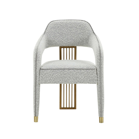 Corralis Speckled Grey Performance Boucle Dining Chair Model: TOV-D68474