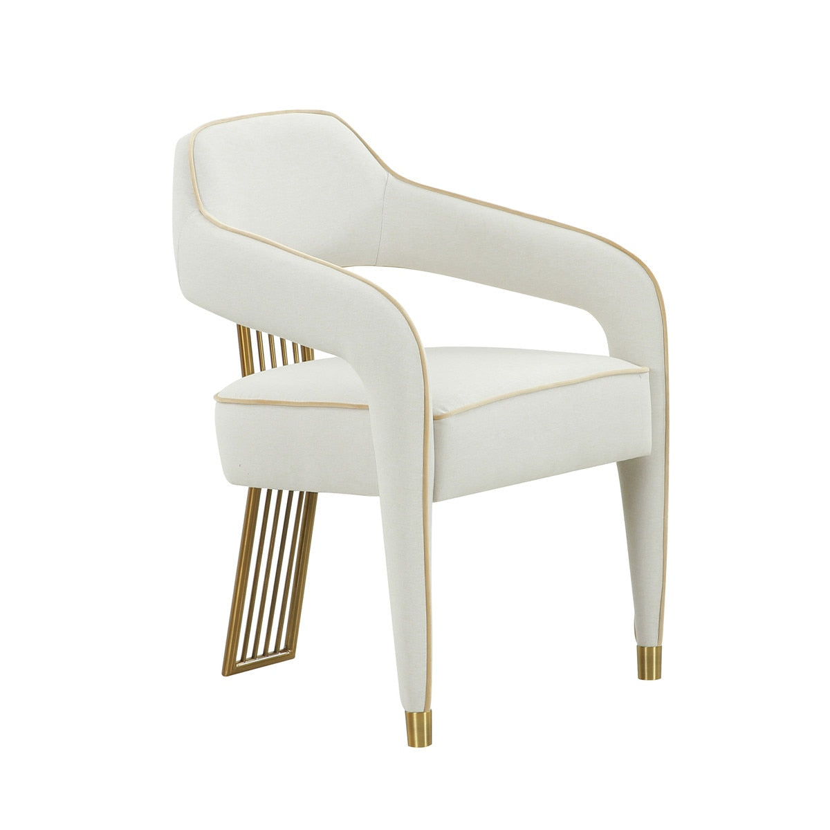 Corralis Cream Performance Linen Dining Chair Model: TOV-D68475