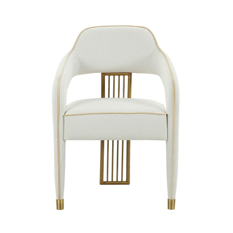 Corralis Cream Performance Linen Dining Chair Model: TOV-D68475