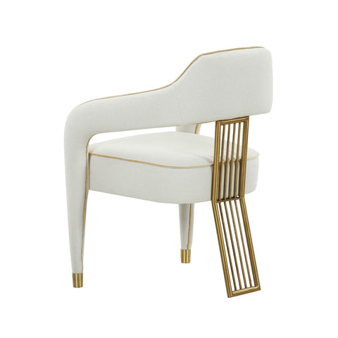 Corralis Cream Performance Linen Dining Chair Model: TOV-D68475