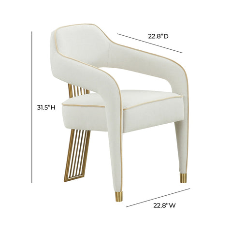 Corralis Cream Performance Linen Dining Chair Model: TOV-D68475