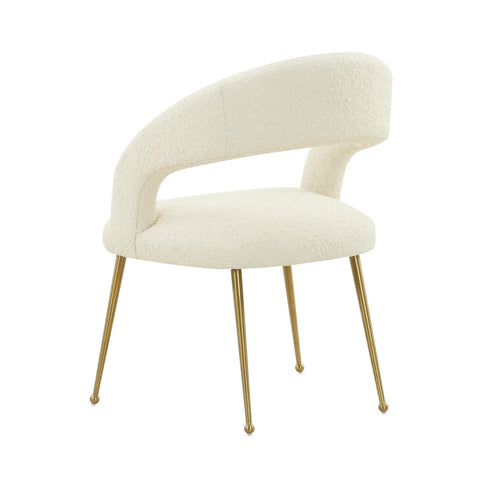 Rocco Cream Performance Boucle Dining Chair Model: TOV-D68535
