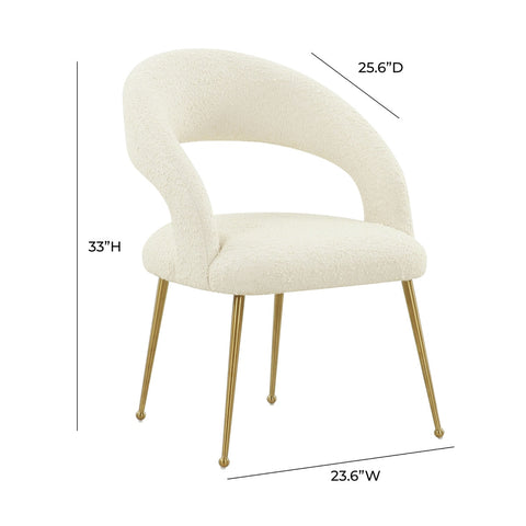 Rocco Cream Performance Boucle Dining Chair Model: TOV-D68535