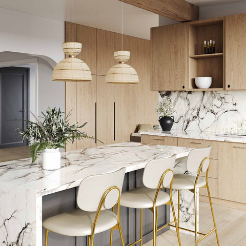 Ariana Nude Performance Vegan Leather Counter Stool - Set of 2 Model: TOV-D68561