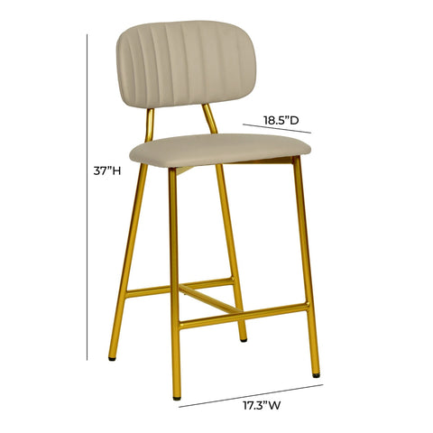 Ariana Nude Performance Vegan Leather Counter Stool - Set of 2 Model: TOV-D68561