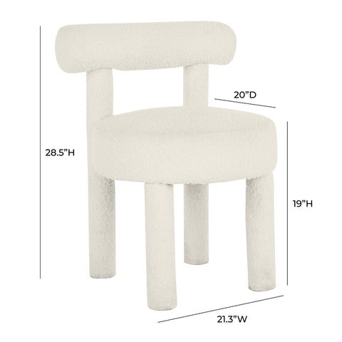 Carmel Cream Performance Boucle Dining Chair Model: TOV-D68593