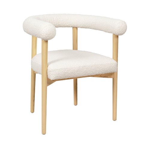 Spara Cream Performance Boucle Dining Chair Model: TOV-D68594
