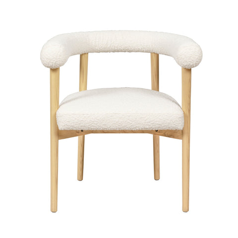 Spara Cream Performance Boucle Dining Chair Model: TOV-D68594