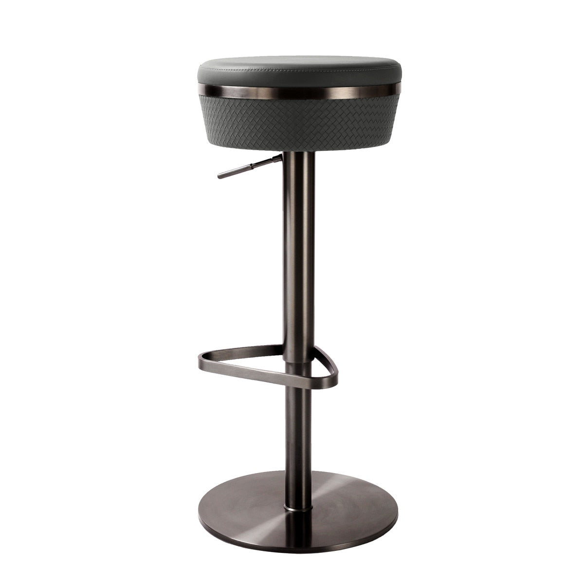 Astro Grey Woven Performance Vegan Leather Adjustable Stool Model: TOV-D68619
