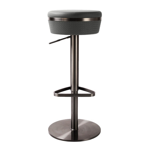 Astro Grey Woven Performance Vegan Leather Adjustable Stool Model: TOV-D68619