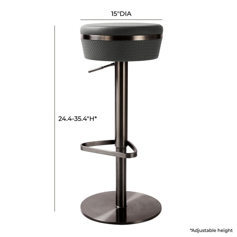 Astro Grey Woven Performance Vegan Leather Adjustable Stool Model: TOV-D68619