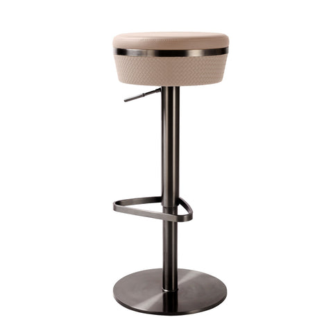 Astro Cafe au Lait Woven Performance Vegan Leather Adjustable Stool Model: TOV-D68620