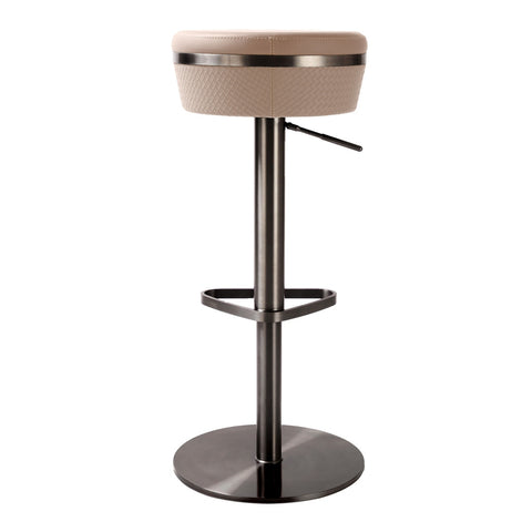 Astro Cafe au Lait Woven Performance Vegan Leather Adjustable Stool Model: TOV-D68620