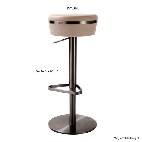 Astro Cafe au Lait Woven Performance Vegan Leather Adjustable Stool Model: TOV-D68620