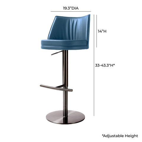 Gala Blue Performance Vegan Leather on Adjustable Stool Model: TOV-D68621