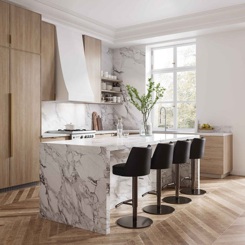 Gala Black Performance Vegan Leather on Adjustable Stool Model: TOV-D68622