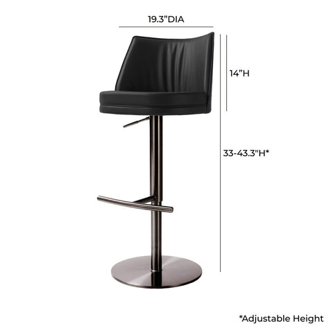 Gala Black Performance Vegan Leather on Adjustable Stool Model: TOV-D68622
