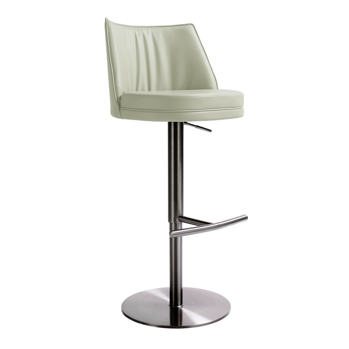 Gala Light Grey Performance Vegan Leather on Black Adjustable Stool Model: TOV-D68623