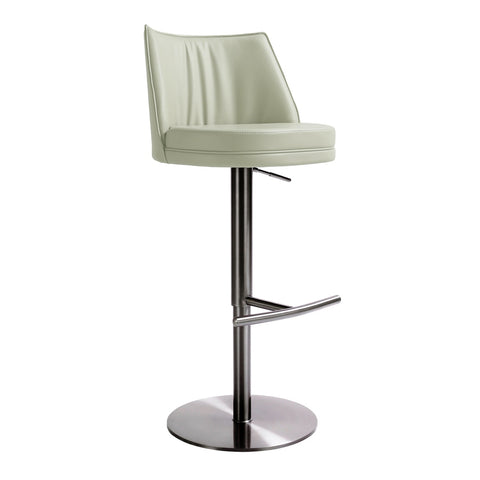 Gala Light Grey Performance Vegan Leather on Black Adjustable Stool Model: TOV-D68623