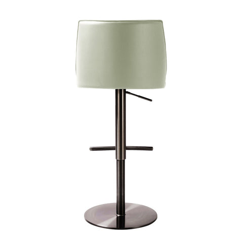 Gala Light Grey Performance Vegan Leather on Black Adjustable Stool Model: TOV-D68623