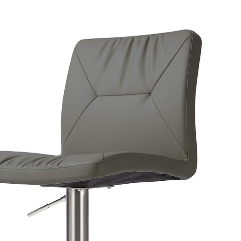 Paddy Dark Grey Performance Vegan Leather on Silver Adjustable Stool Model: TOV-D68624