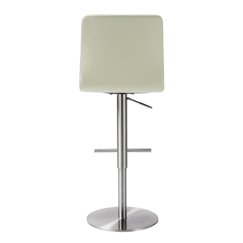 Paddy Light Grey Performance Vegan Leather on Silver Adjustable Stool Model: TOV-D68625