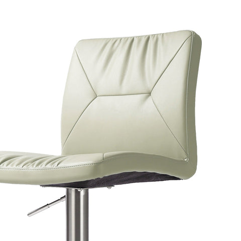 Paddy Light Grey Performance Vegan Leather on Silver Adjustable Stool Model: TOV-D68625