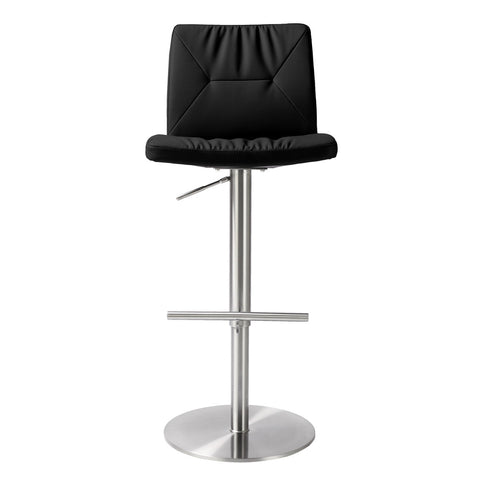 Paddy Black Performance Vegan Leather on Silver Adjustable Stool Model: TOV-D68626