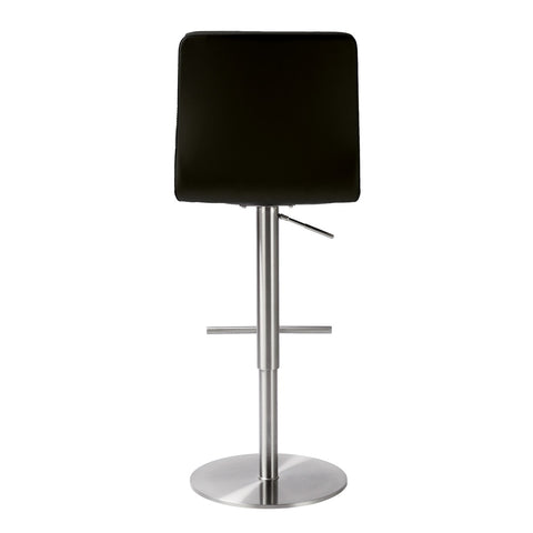 Paddy Black Performance Vegan Leather on Silver Adjustable Stool Model: TOV-D68626
