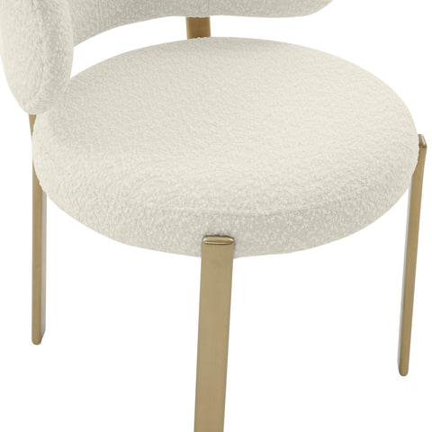 Margaret Cream Performance Boucle Dining Chair Model: TOV-D68649