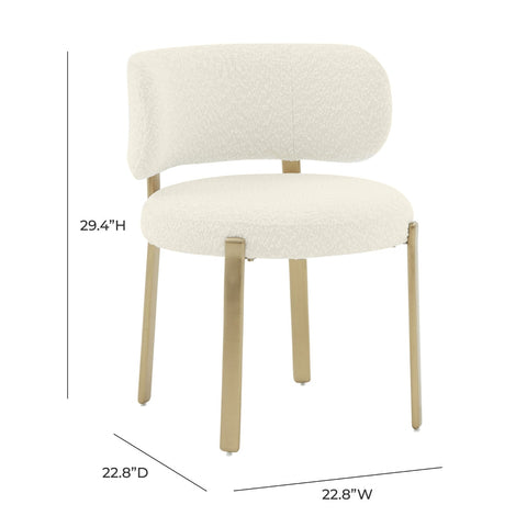 Margaret Cream Performance Boucle Dining Chair Model: TOV-D68649