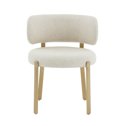 Margaret Cream Performance Linen Dining Chair Model: TOV-D68650